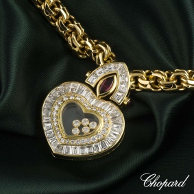 Chopard Yellow Gold Happy Diamonds Necklace 811350-0002